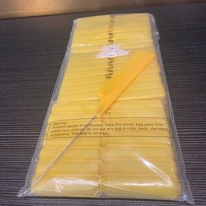 NEW Set of 48 Yellow 1/2” Foam Roller Hair Curlers w/ Comb Hair Pick SEALED